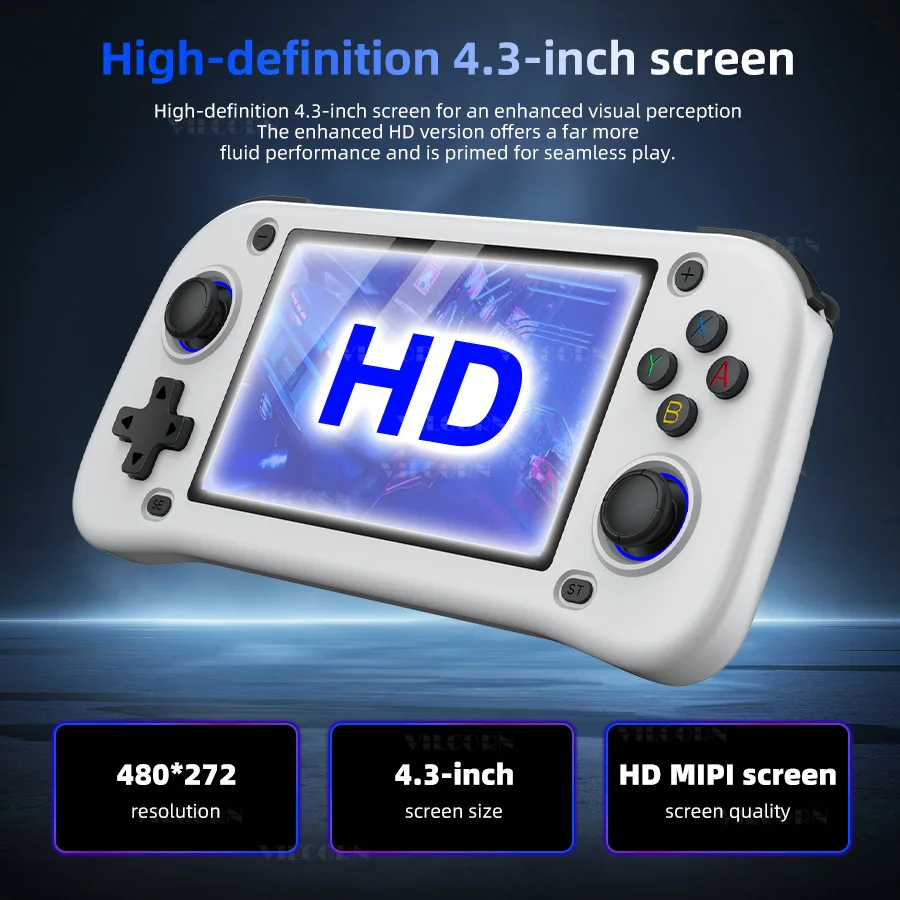 NEW Retro Handheld Game Console HD Output 4.3-inch Screen Portable Pocket Video Game Player Linux System with Classic Games Gift