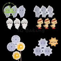 Dorica Sun/Flower/Chick/Ghost Design Epoxy Resin Silicone Mold Halloween Lollipop Mould Fondant Cake Decorating Tools Bakeware