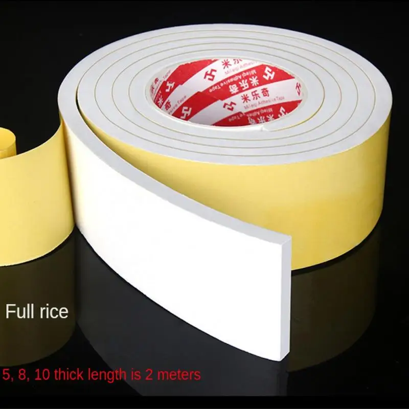 EVA Single Side White Sealing Strip 5mm 8mm 10mm Thickness Self-adhesive Window Door Heat Insulation Anti Collision Foam Tape