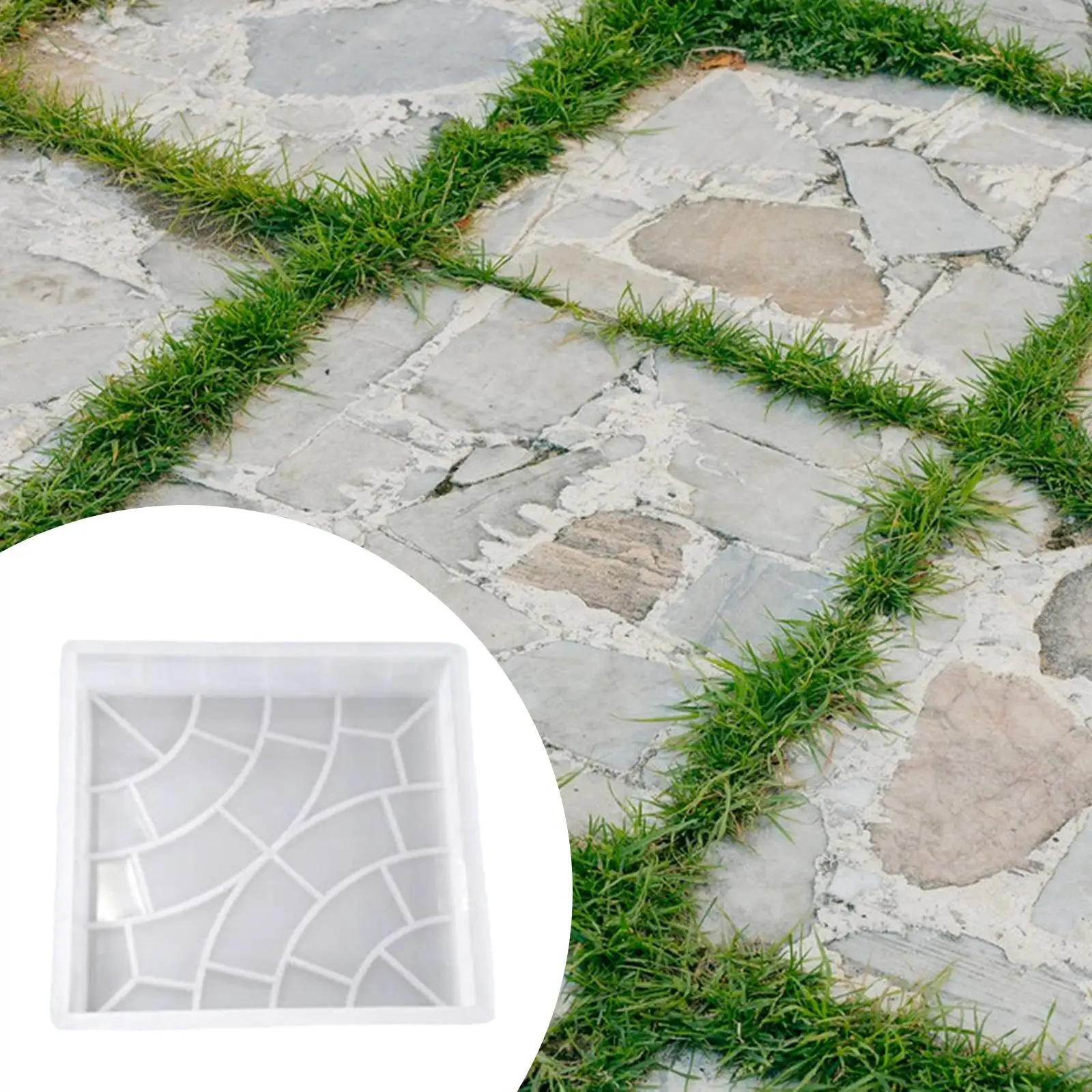 Concrete Brick Mould DIY Pathway Maker Square Plastic Stepping Stone Form for Garden Landscaping Decoration