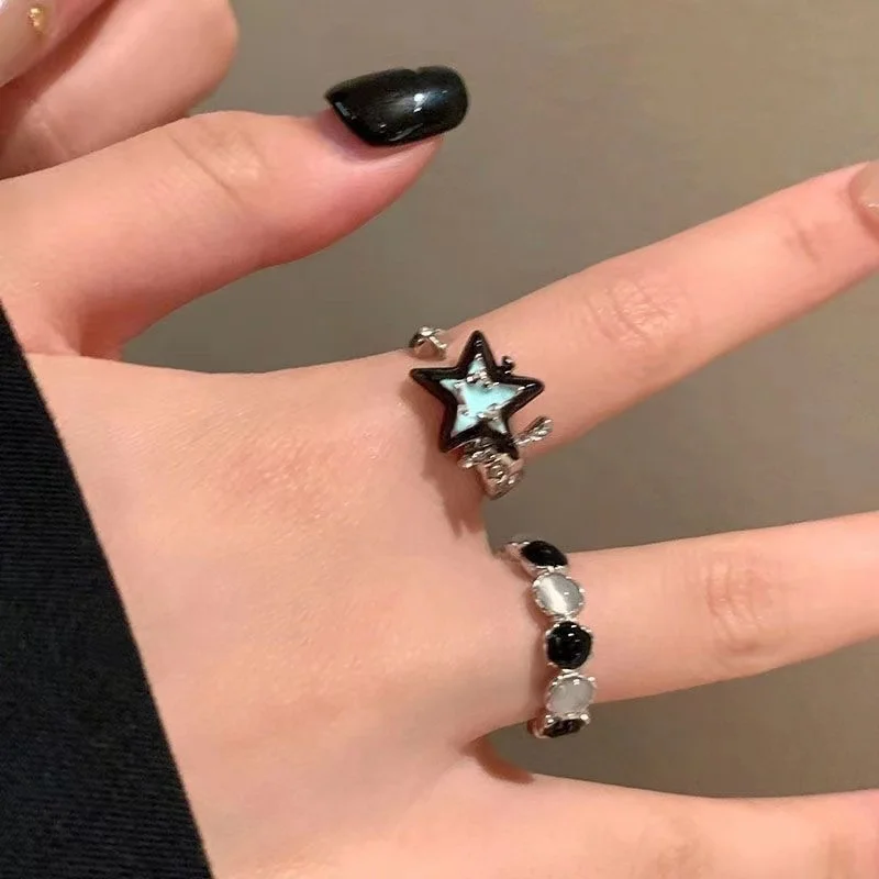 Fashionable And Individualistic Ring, Retro Cat's Eye Stone Ring, High-End Feeling, Cold Style, Spicy Girl's Open Index Finger R