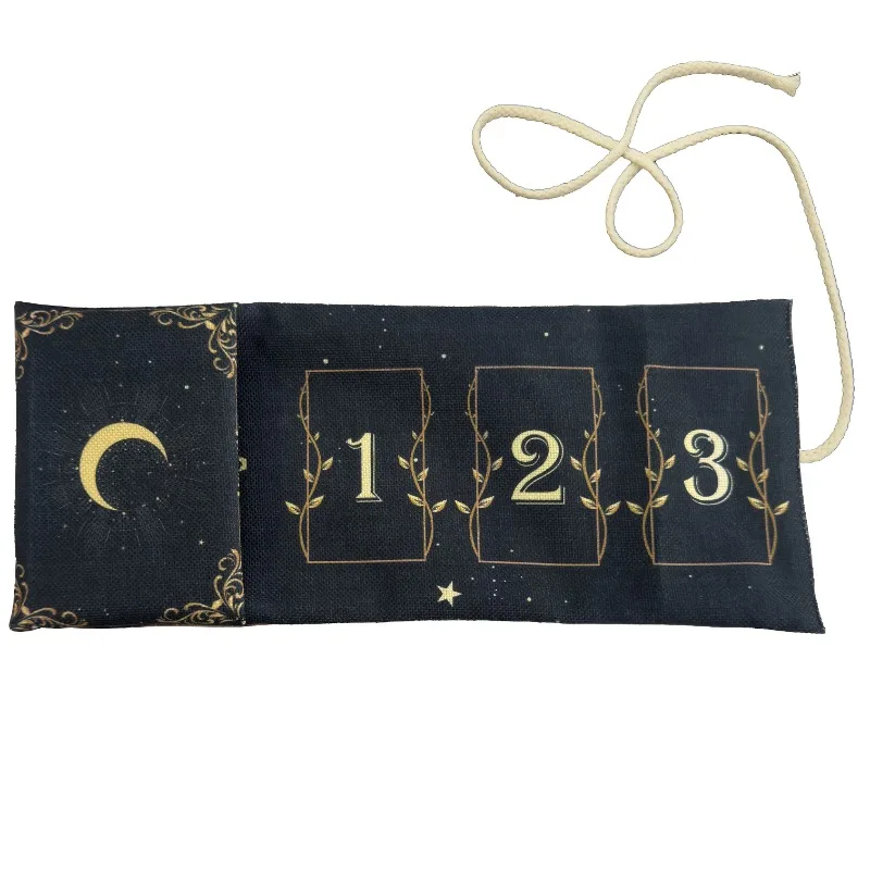 1pc Golden Star Moon Tarot Storage Bag Plant Element Pouch for Witchcraft Astrology Supplies Holiday Gifts
