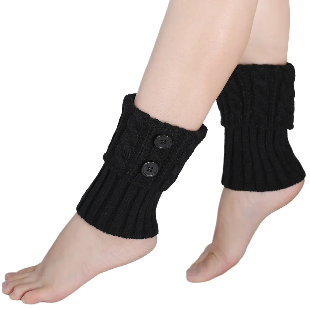 جديد سميكة الصوف الوجه الجوارب غطاء قصير تويست زر غطاء للقدم قصيرة واقي أحذية بلاستيك الدافئة الساق الديكور الجوارب حارس الساق