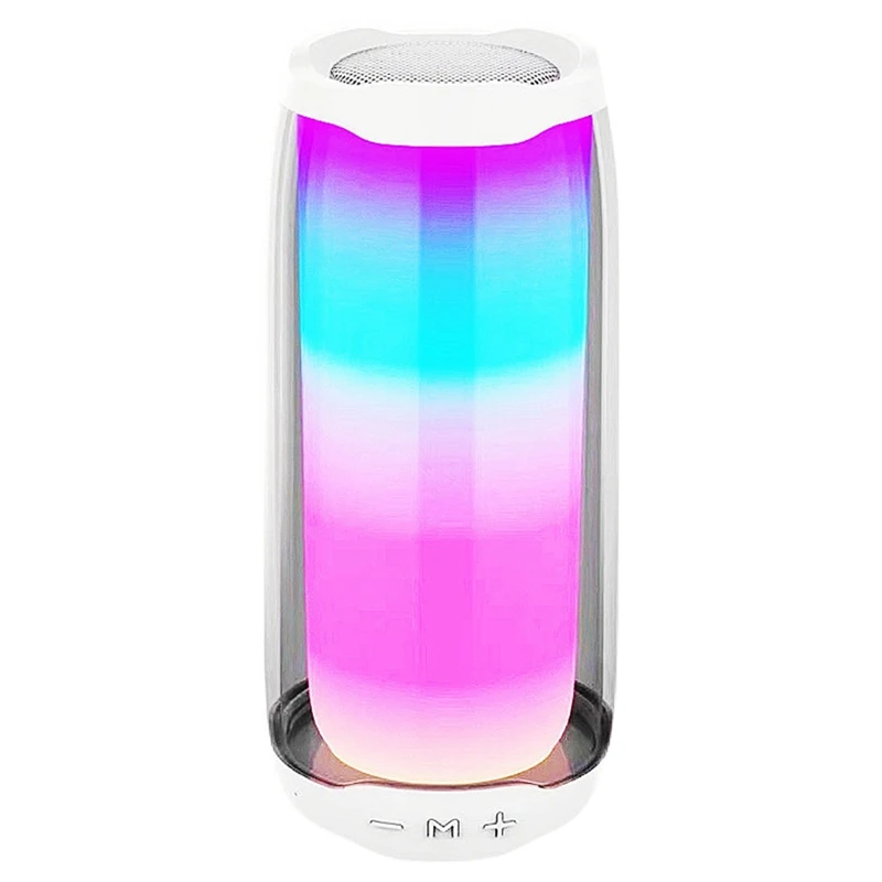 

LED Wireless Bluetooth Speaker With Colorful Light Outdoor Portable Fm Radio Pluggable Card Mic Stereo Subwoofer