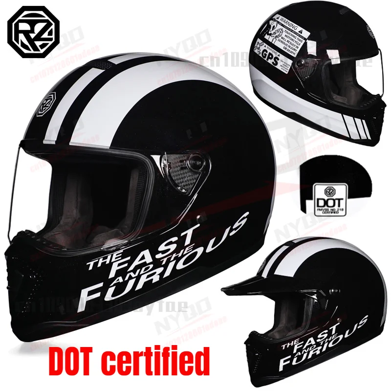 

Orz Motorcycle Retro Helmet for Men and Women, Motorcycle Rally Off-road Safety Helmet DOT Certified Casco Moto