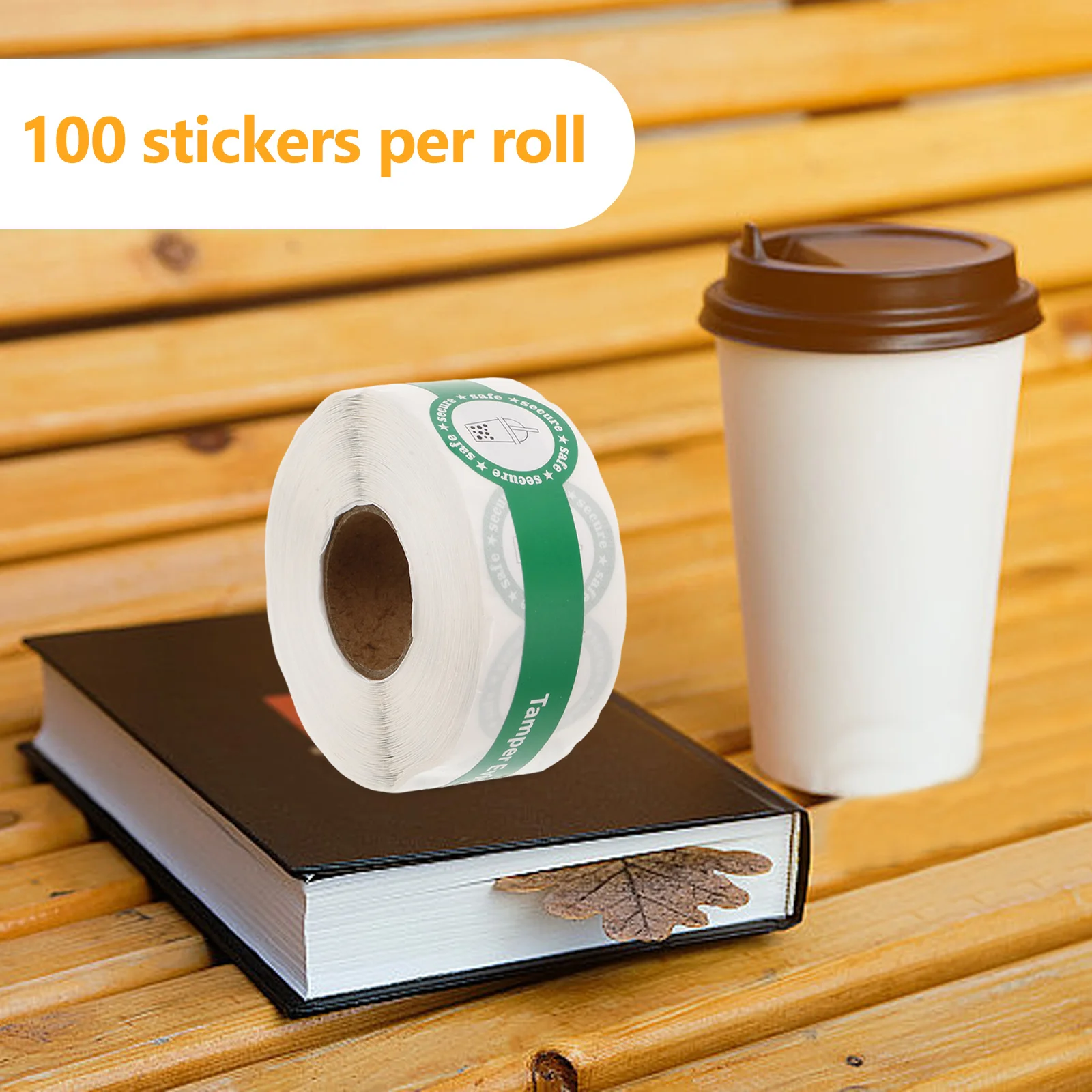 1 لفة ملصقات ختم المخابز ملصق أخضر مقاوم للعبث لكعكة فنجان القهوة شرب الحلوى التعبئة والتغليف DIY بها بنفسك الخبز لواصق الختم