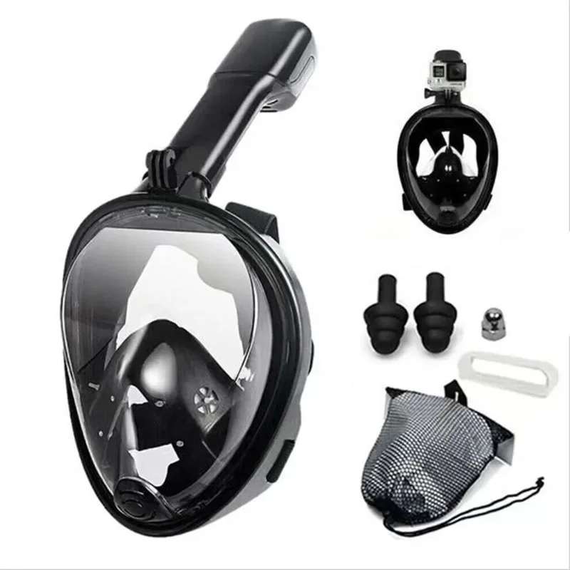 Clearance_Underwater Snorkeling Full Face Children Swimming Mask Set Scuba Diving Respirator Masks Anti Fog Safe Breathing for K image 2