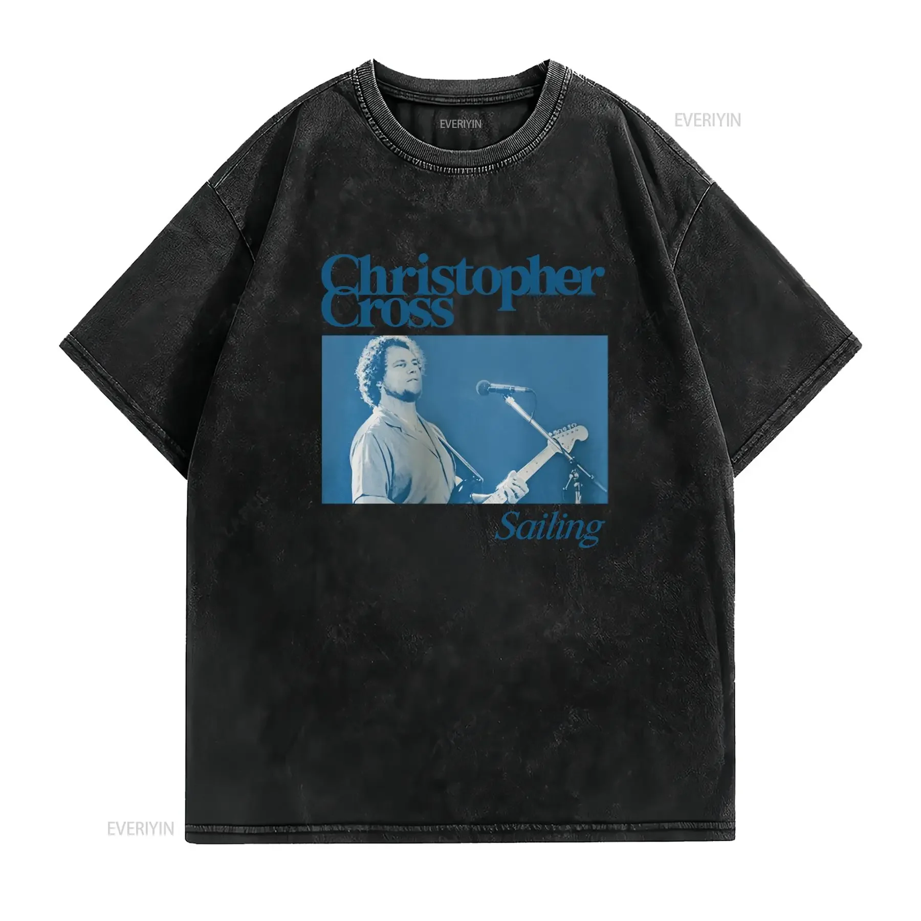 Vintage Christopher Cross Sailing Men T shirt White All Sizes S 5XL vintage Washed Versatile Comfortable fashion Soft