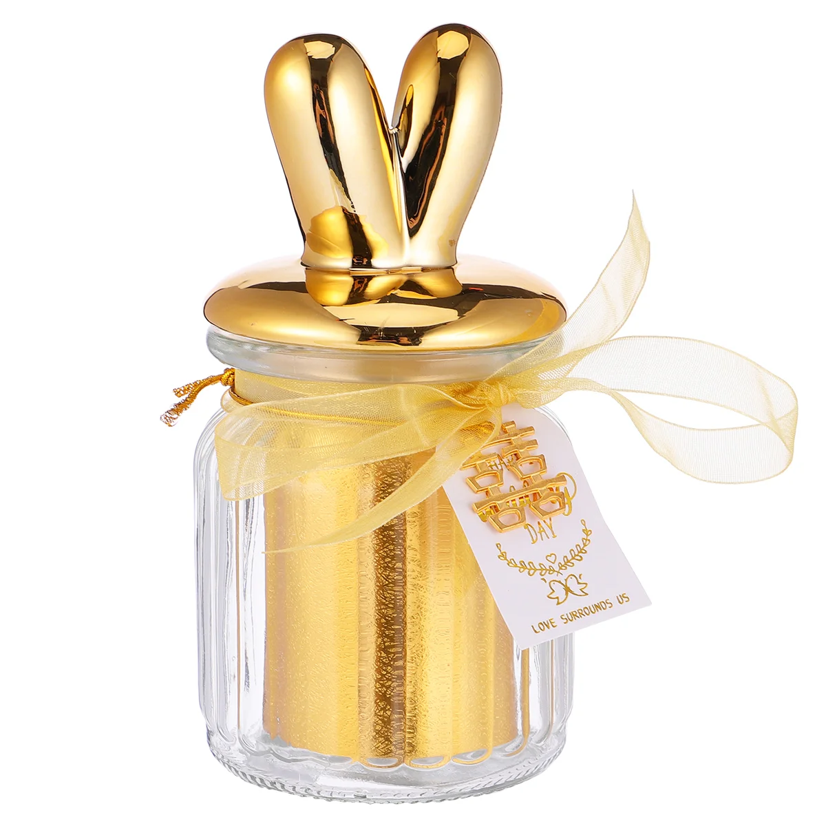 

Wedding Glass Candy Box Gift Bottle Gilded Snacks Overgild Jar Sealed Clear Storage