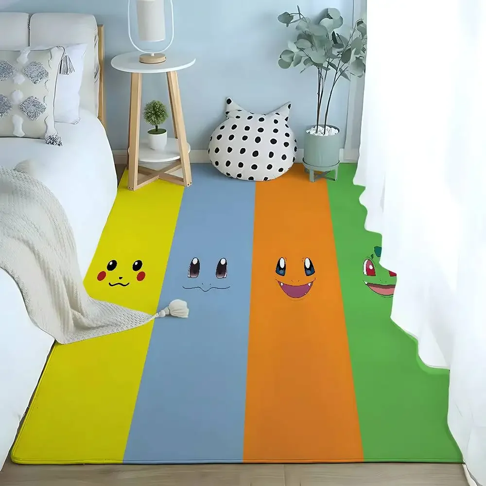 Anime P-Pokemons Floor Mats Home Laundry Rug Carpet For Living Room Decor Lounge Area Anti-slip Foot Mat Entrance Doormat