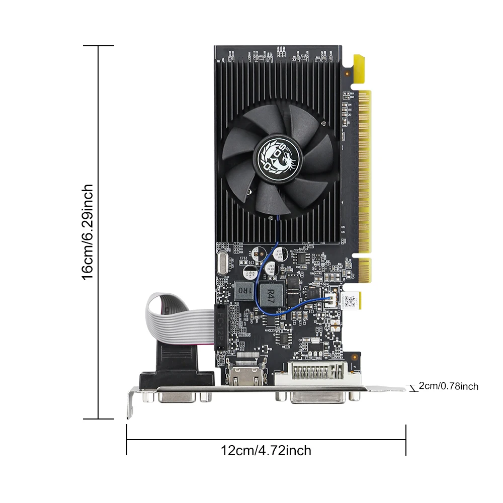 SOYO NVIDIA GeForce GT 610 2G Graphics Card DDR3 Memory GPU 64Bit PCI-E2.0 x16 Gaming Video Card for Desktop Computer Components