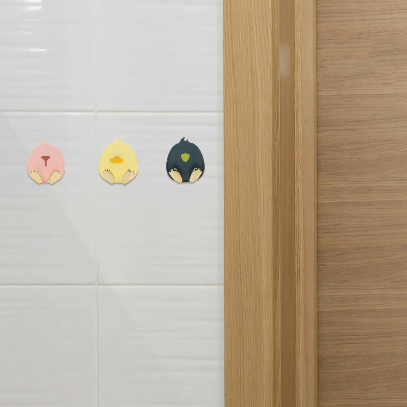 3Pcs Decorative Animal Wall Hooks Adhesive No-Drill Sticky Hooks for Room Bathroom Closet Hanging Backpacks Towels Coats