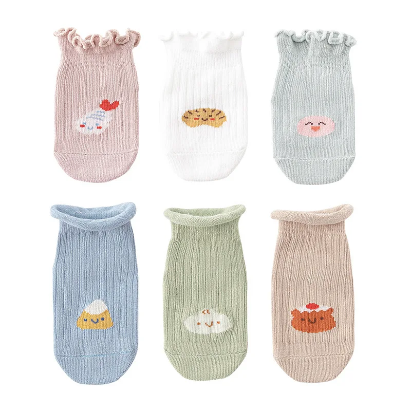 3PAIRS Cute Baby Girls Toddlers Non Slip Floor Walking Socks Kids Child Cotton Ankle Gripping Socks Set Spring Auntumn