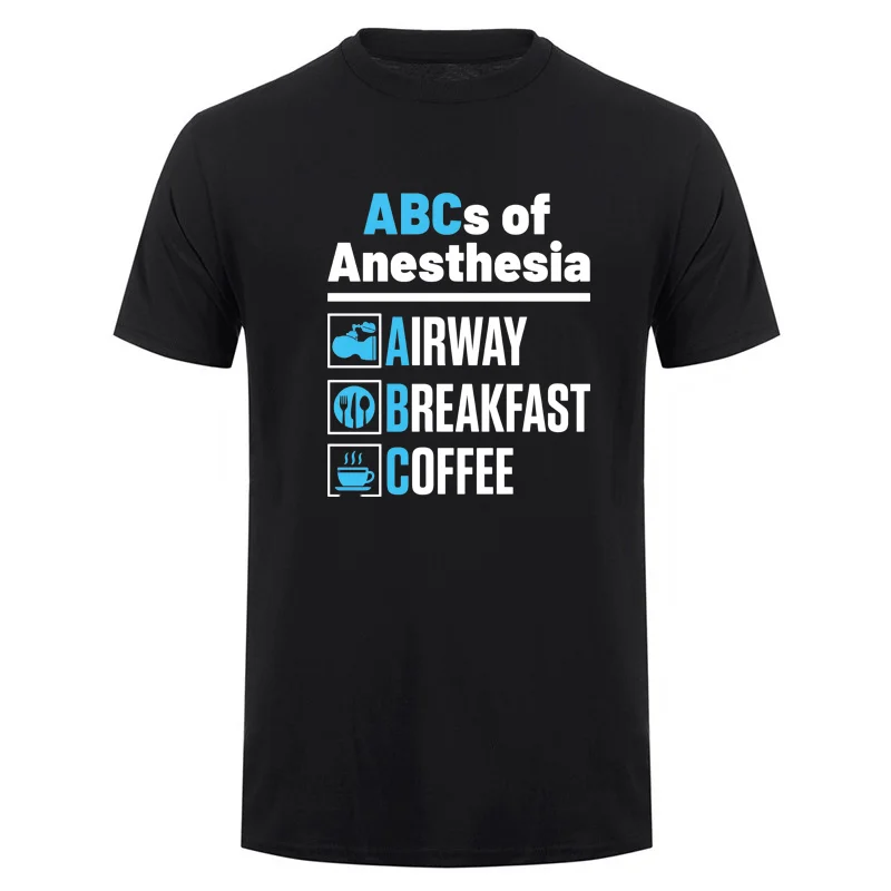 Anaesthesiologist Anesthesiology Doctor Nurse Funny ABCs of Anesthesia Essential T Shirt Cotton Retro Short Sleeve Tee DY-446