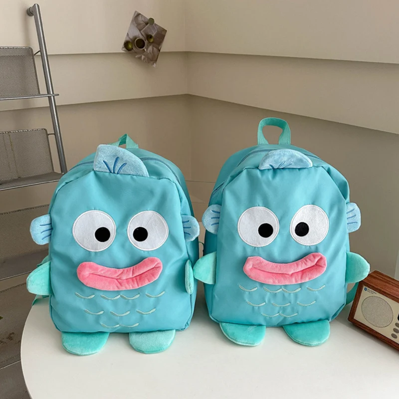 

Cute Cartoon Sanrio Hangyodon Clown Fish Backpack Student Versatile Backpack Student Storage Bag for The Start of School Season