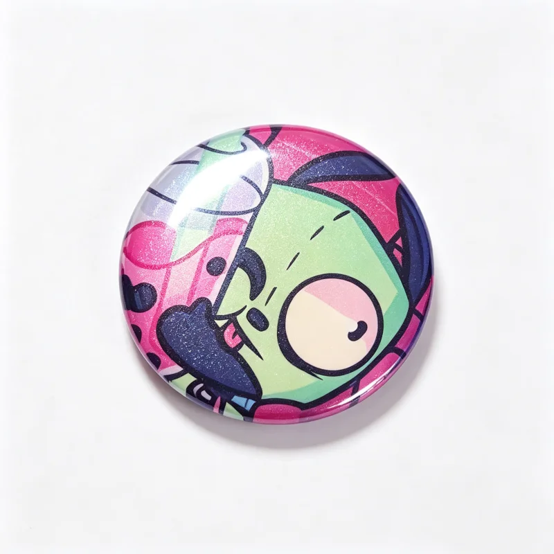 INVAder Zim Buttons Dib Gaz GIR Anime Lapel Pins Cartoon Brooches Backpack Clothing Decor INVAder Fans Collectible Cosplay Gift