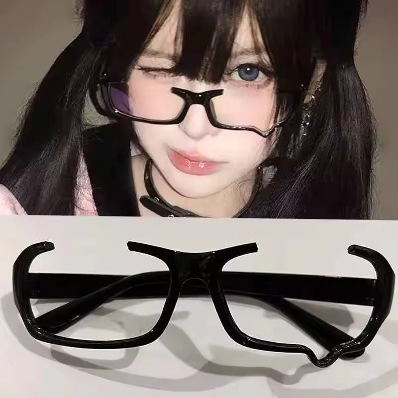 Anime Y2K Teardrop Glasses Cosplay Square Eye Glasses Women's Retro Harajuku Eyewears
