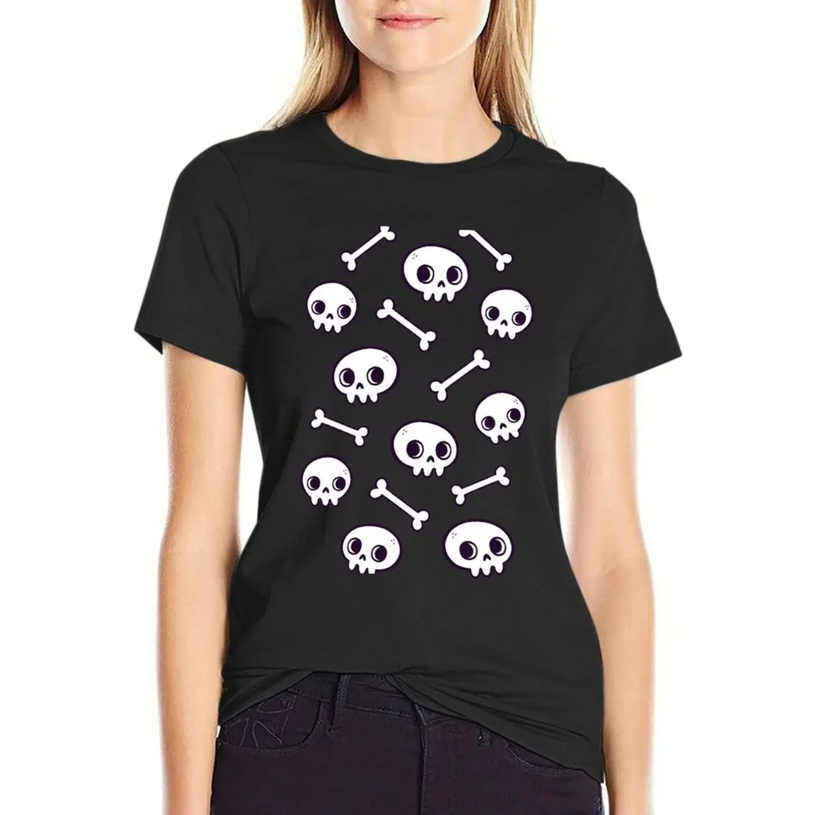 

Cute Skulls Nikury T-shirt summer tops funny t shirt for Women