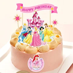 6 pz/set Disney Sei Principessa Tema Torta Cupcake Toppers Torta Bandiera Matrimonio Ragazze Festa di Compleanno Decor Baby Shower Torta Forniture