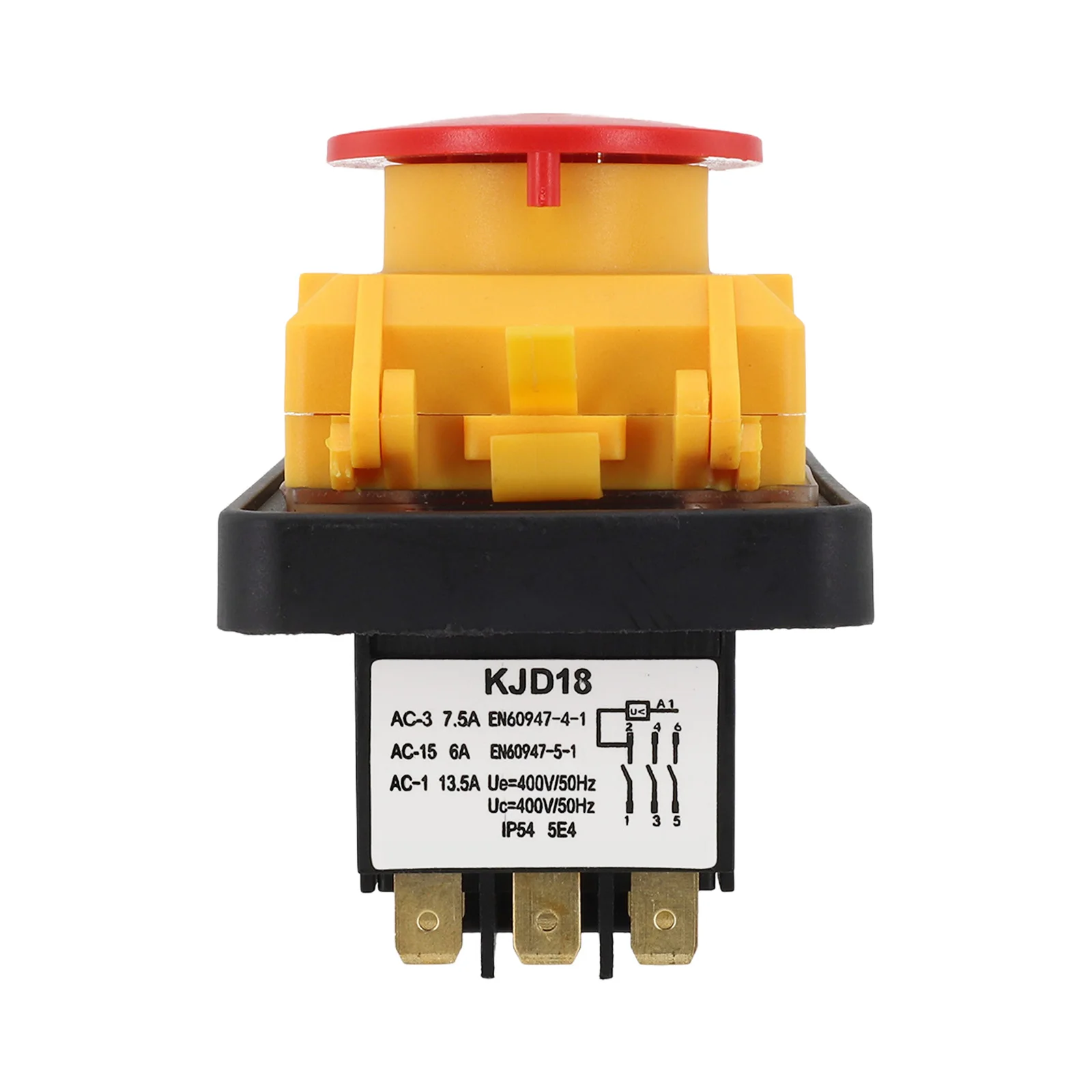 Interruptor de botón electromagnético de 7 pines para KJD18 Diseño resistente al agua Operación confiable en ambientes húmedos de 400 V
