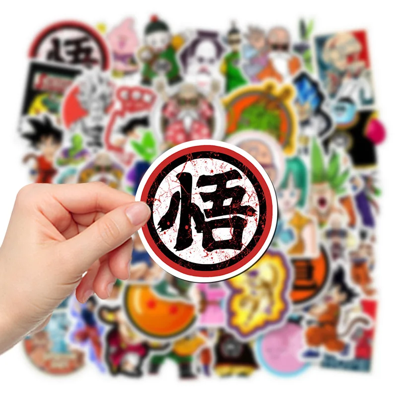 50pcs Dragon Ball Stickers Anime Cartoon Laptop Phone Guitar Skateboard Decoration Graffiti Sticker Book Kids DIY Decal Gift Toy