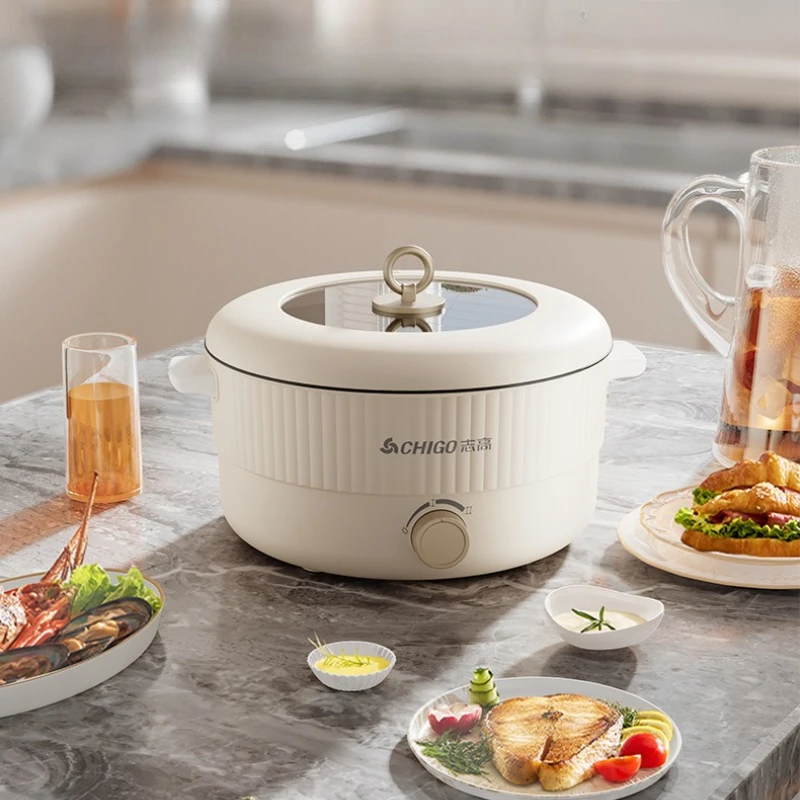 Electric Multi Cooker Multifunctiona Steaming Boiling Electric Frying Pan for Home Dormitory Noodle Cooking Hot Pot Electric Wok