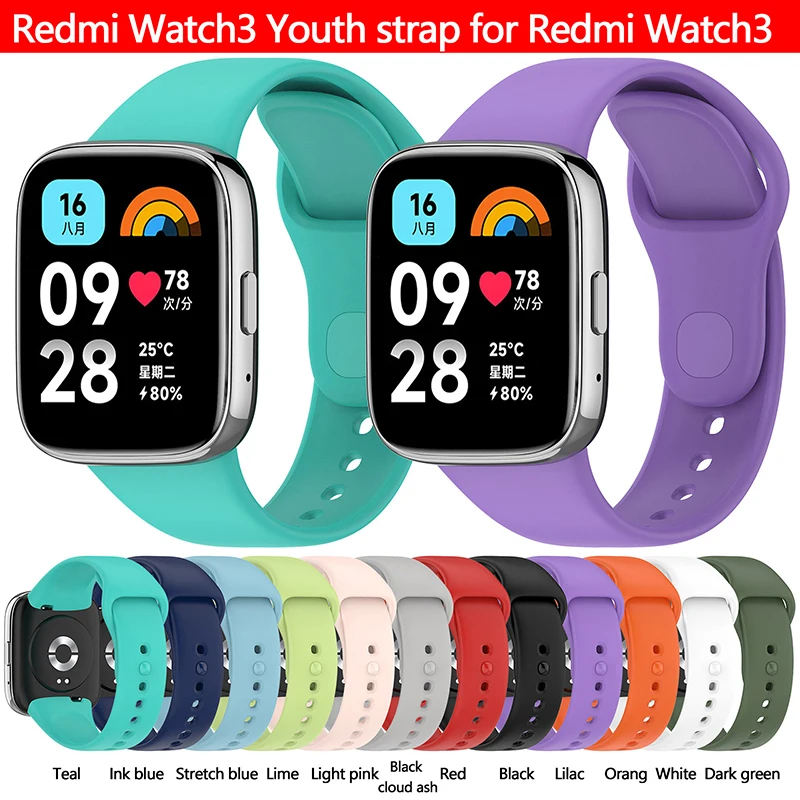 Silicone Watch Strap For Redmi Watch 3 Lite/Active Strap Wristband Replacement Band For Redmi Watch 3 Lite Smartwatch Watchband