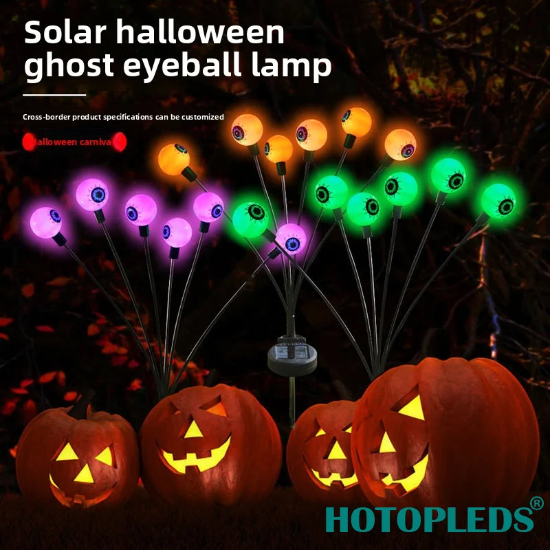

2pack New products solar eyeballs, firefly lights Halloween ghost-eyed plug-in lights decorative funny ambient lights