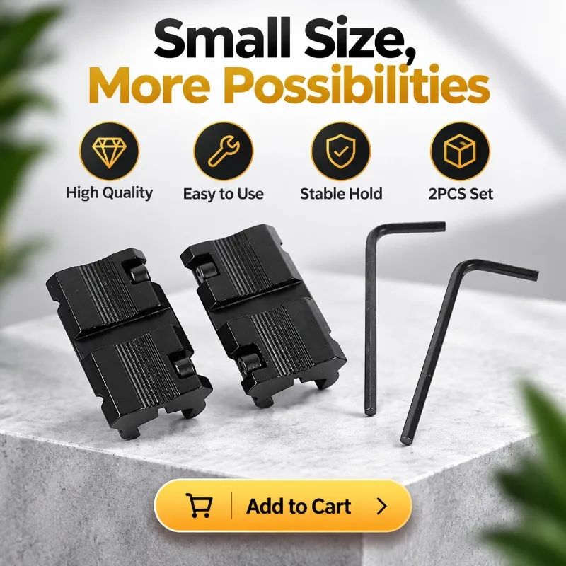 3/8 To 7/8 Dovetail Ring Small Fixture, 2-piece Set, 11mm To 20mm Adapter Bracket, Track Installation Fixture