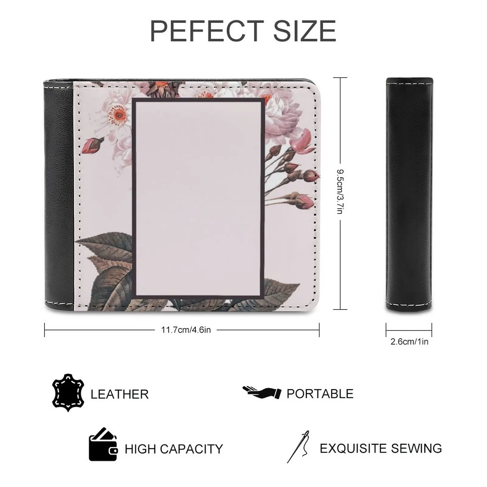 Pink Rectangle Flowers Business Men Wallets Small Money Purses New Design Dollar Price Top Wallet The 1975 Pink Rectangle Logo