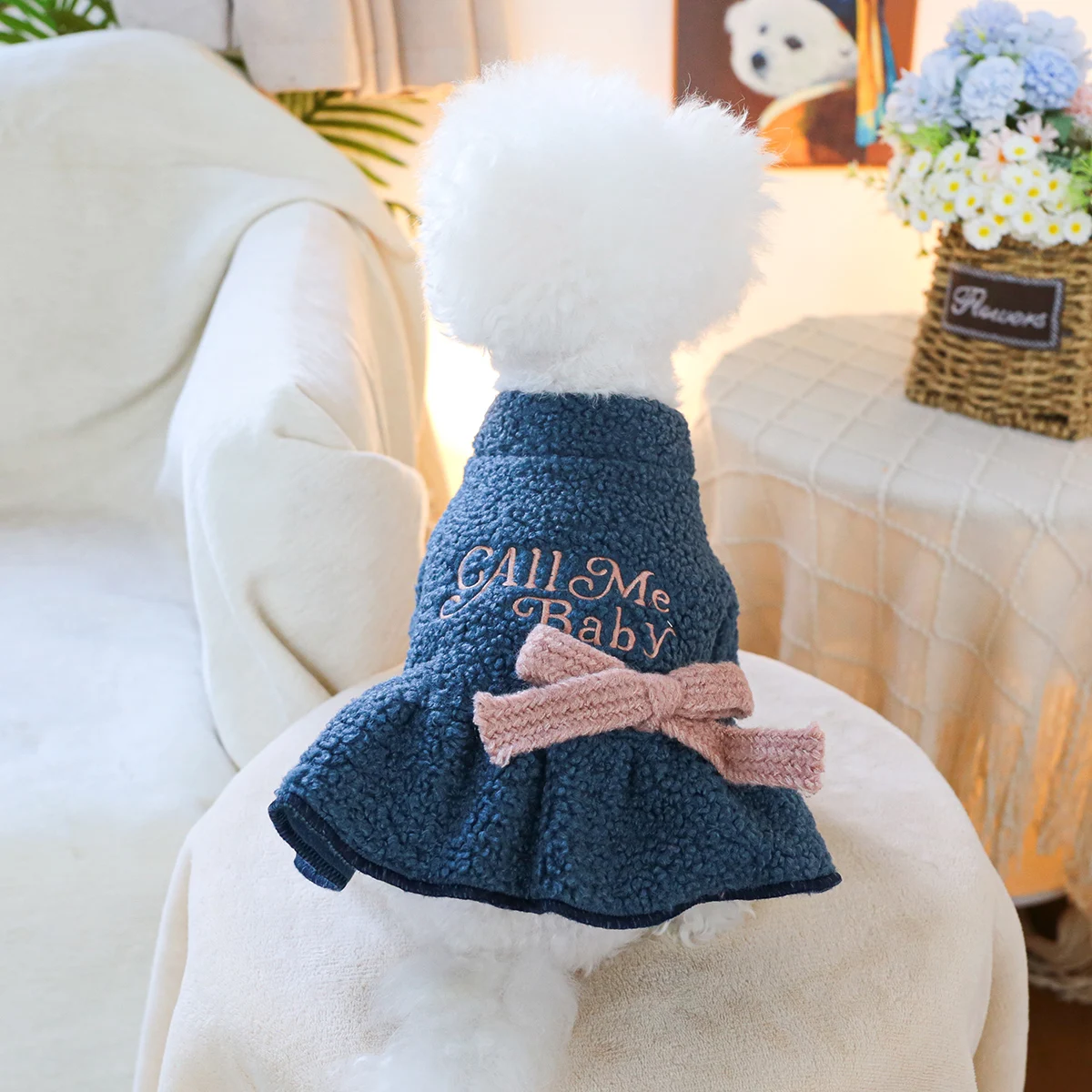 PETCIRCLE Dog Clothes Letter Dress For Small Medium Dogs Puppy Cat Autumn Winter Pet Clothing Dog Costume Pet Supplies Skirt