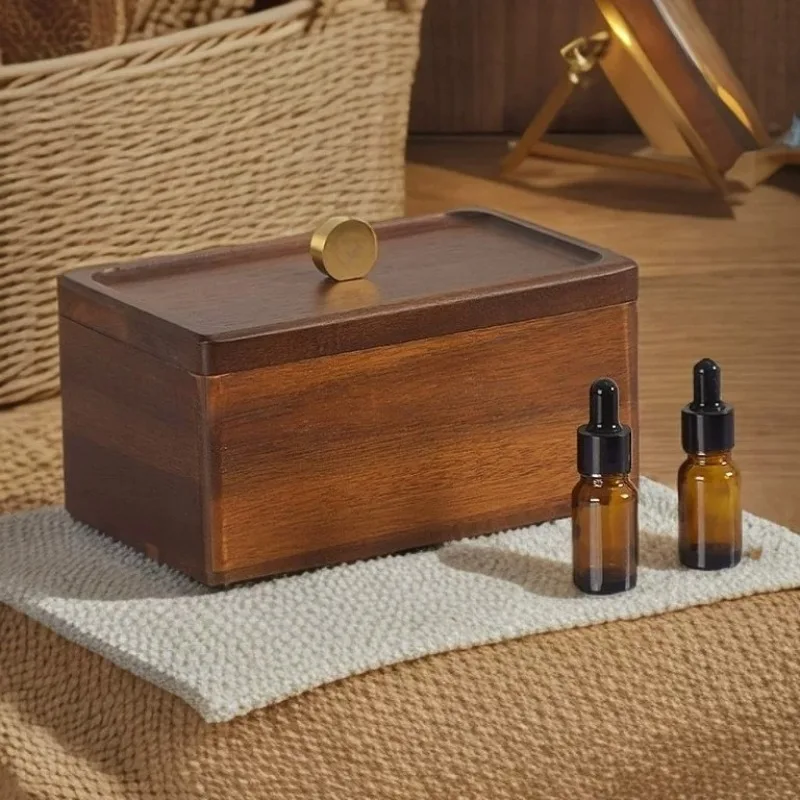 For Acacia Wood Essential Oil Jewelry Wenwan Storage Box Small Portable High-end Wooden Box Solid Wood Essential Oil Box
