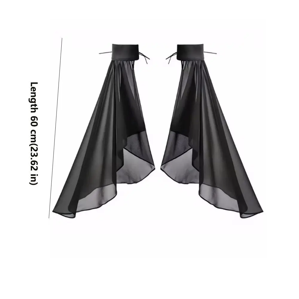 1 Paio di Maniche Lunghe Staccabili in Tulle per Donne, Sottili e Traspiranti, con Polsini in Chiffon e Lacci Regolabili, Protezione Solare