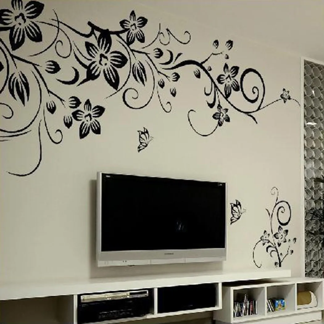 Stickers Wall Sticker Tools Vine Wall Wall Decals 1pcs Flower Home Living Room Removable Accessories Art Bedroom