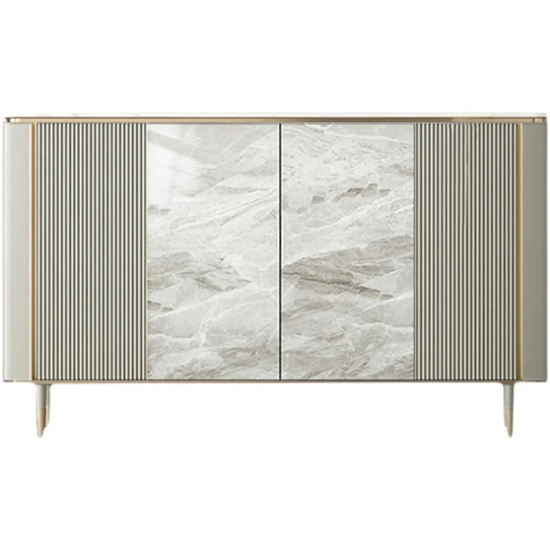 

Light Luxury Entrance Cabinet Locker Modern Minimalist Solid Wood Decorative Sideboard Cabinet Shoe Cabinet Stone Plate Wall