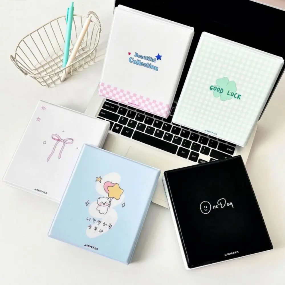 

Cute Cartoon 4 Continuous Albums Clear Pockets 64 Pockets Photo Album Holder with Inner Page PVC Small Card Collect Book Letters