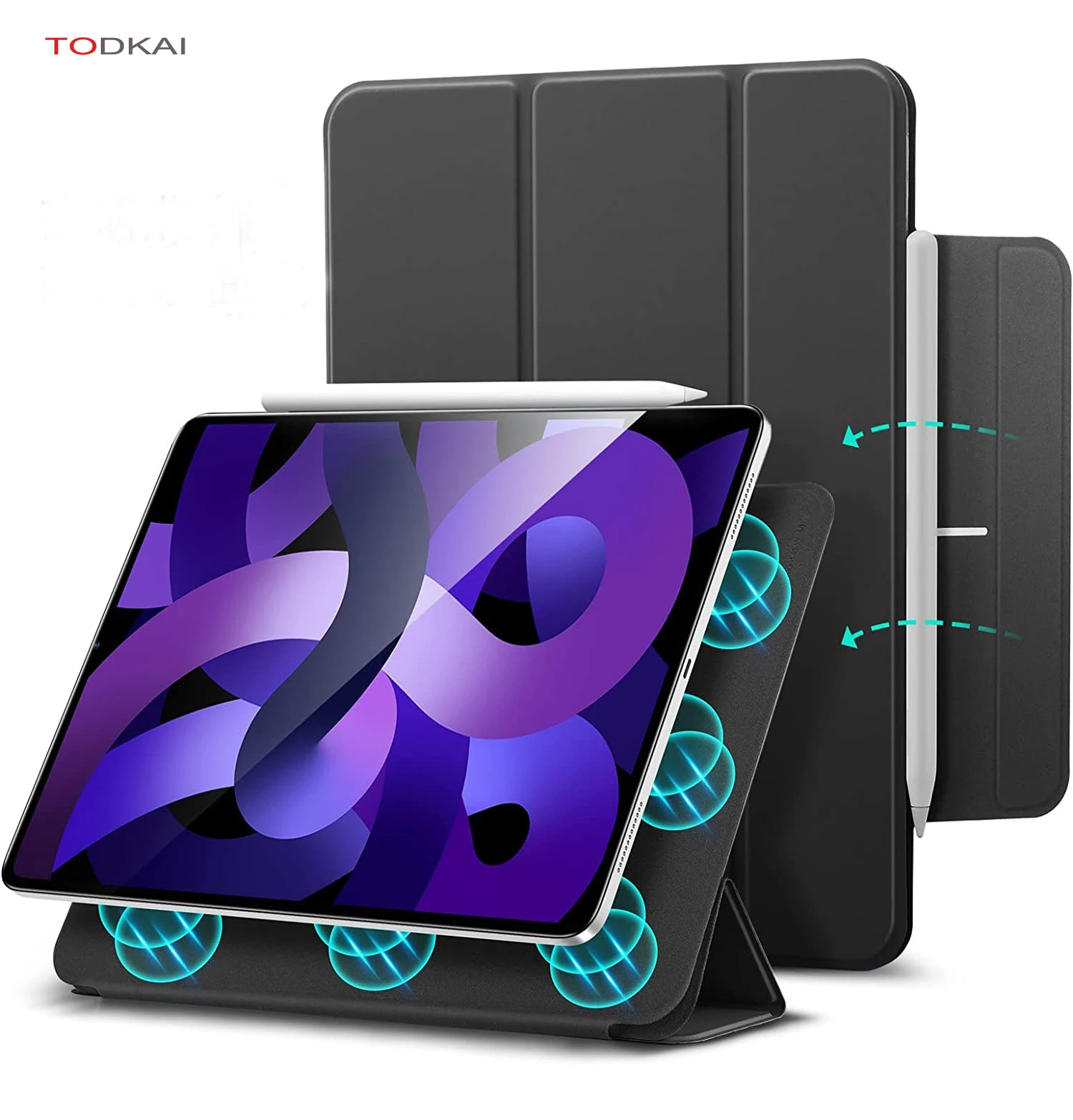 

Smart Magnetic Folio Case for iPad air 6 2024 10th Air 5 4 Mini 6 Pro 11 2022 Slim Cover With Pencil Holder Auto Sleep/Wake