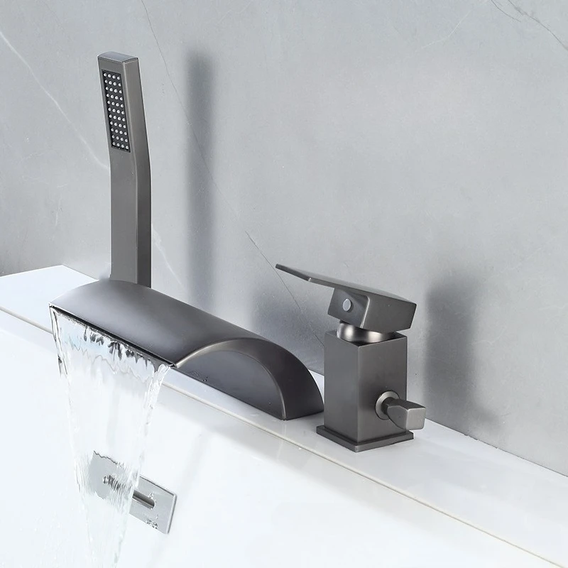 

Freestanding Bathtub Faucet Hot Cold Solid Brass 3 Piece Set Bath Mixer Tap