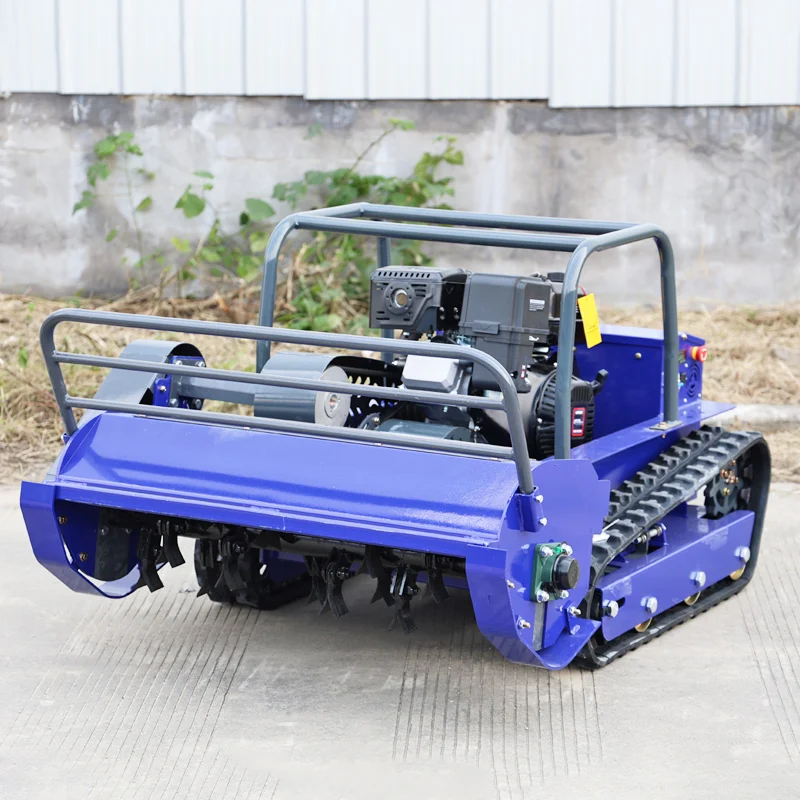 Customized Petrol Flail Lawn Mower rotary , RC Wireless Robot Mower for farm wild overgrown grass cutting tasks