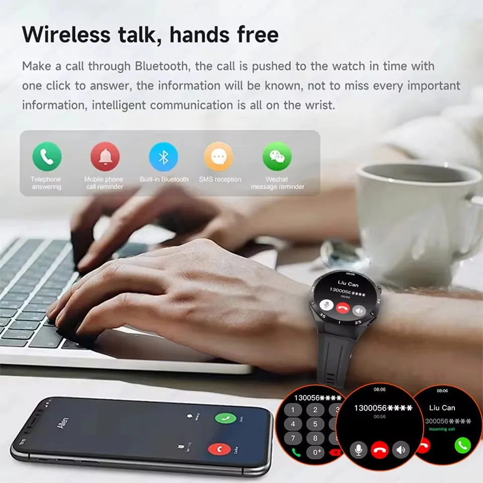 Gt5 Pro 2025 ساعة ذكية جديدة للرجال 1.52 HD شاشة بلوتوث الحديث مراقب معدل ضربات القلب الرجال النساء NFC الرياضة في الهواء الطلق ساعة ذكية