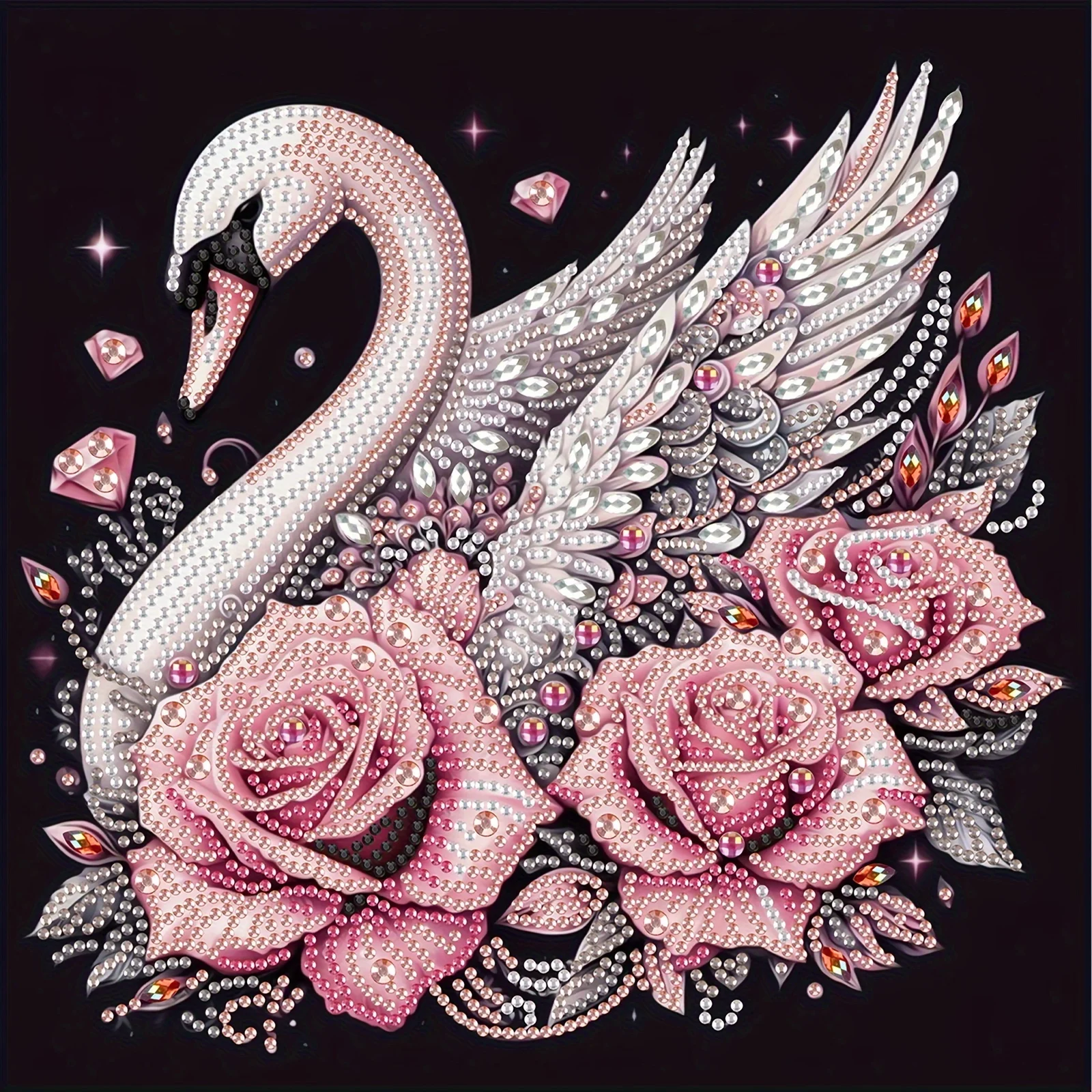 مجموعة Swan 5D DIY Diamond Art Kit - مثقاب جزئي، أشكال فريدة من نوعها، حرفة فسيفساء أكريليك للمبتدئين والكبار - هدية مثالية و Ho
