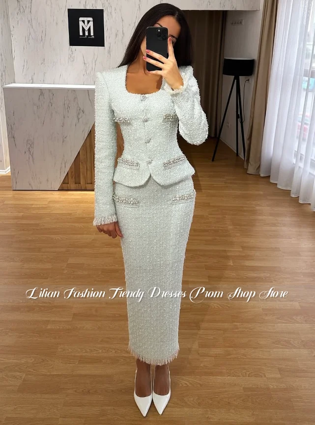 Maßgeschneidertes elfenbeinfarbenes Abendkleid im orientalischen Stil, formelles Kleid für besondere Anlässe, Bankettkleid, Hochzeitskleid, Geburtstagskleid