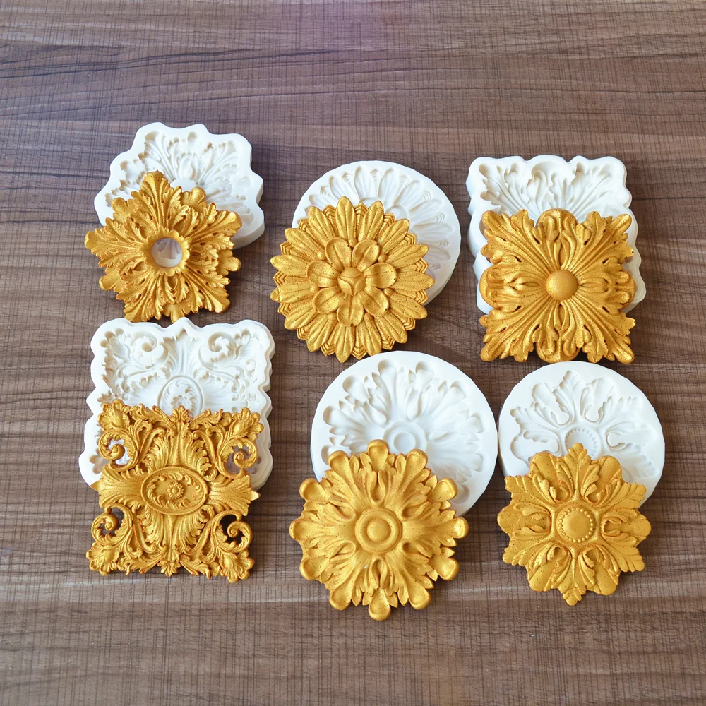 Silicone Mold European Style Relief Decorating Tools For DIY Baking Cupcake Chocolate Cake Fondant Moulds Baroque