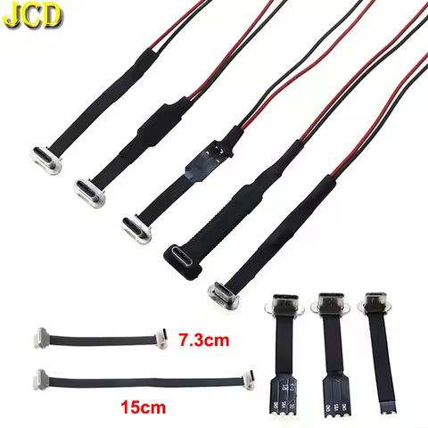 JCD Micro USB C Type-C FPC 2Pin 3Pin With Resistor R1 Soft Flat Cable Male Plug Mobile Phone Fast Charging Cable Extension Wire
