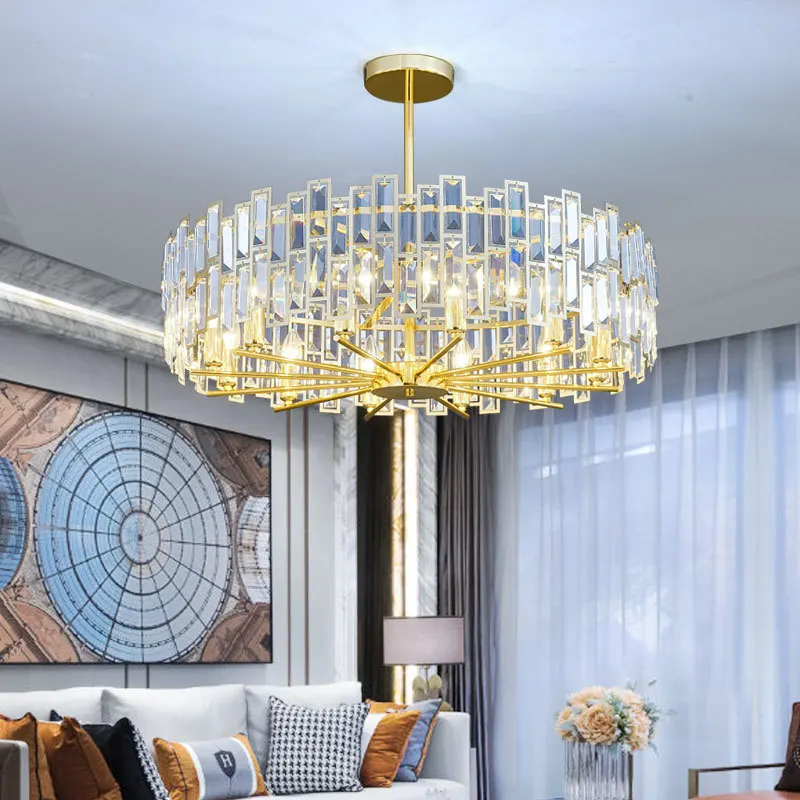 

Living room pendant light, modern minimalist lighting, internet famous light luxury crystal pendant light, new Chinese American