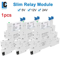 Relay DIN Rail Mounted Slim Relay 5V 12V 24V Interface HF-41F High Frequency 41F-5-ZS 41F-12-ZS 41F-24-ZS