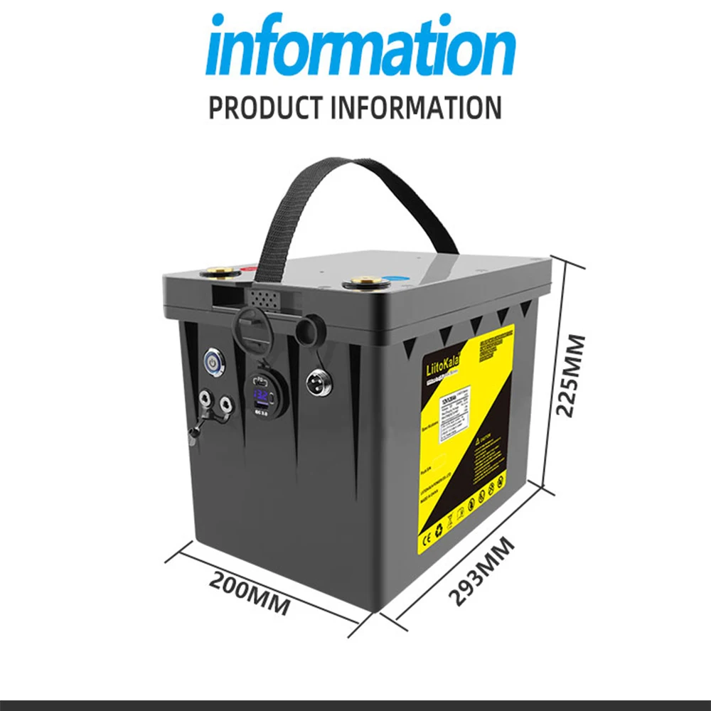 Imagem -05 - Liitokala 12.8v 100ah 120ah Lifepo4 Bateria Recarregável do Banco de Potência 12v Baterias para rv Exterior 5v 12v Saída