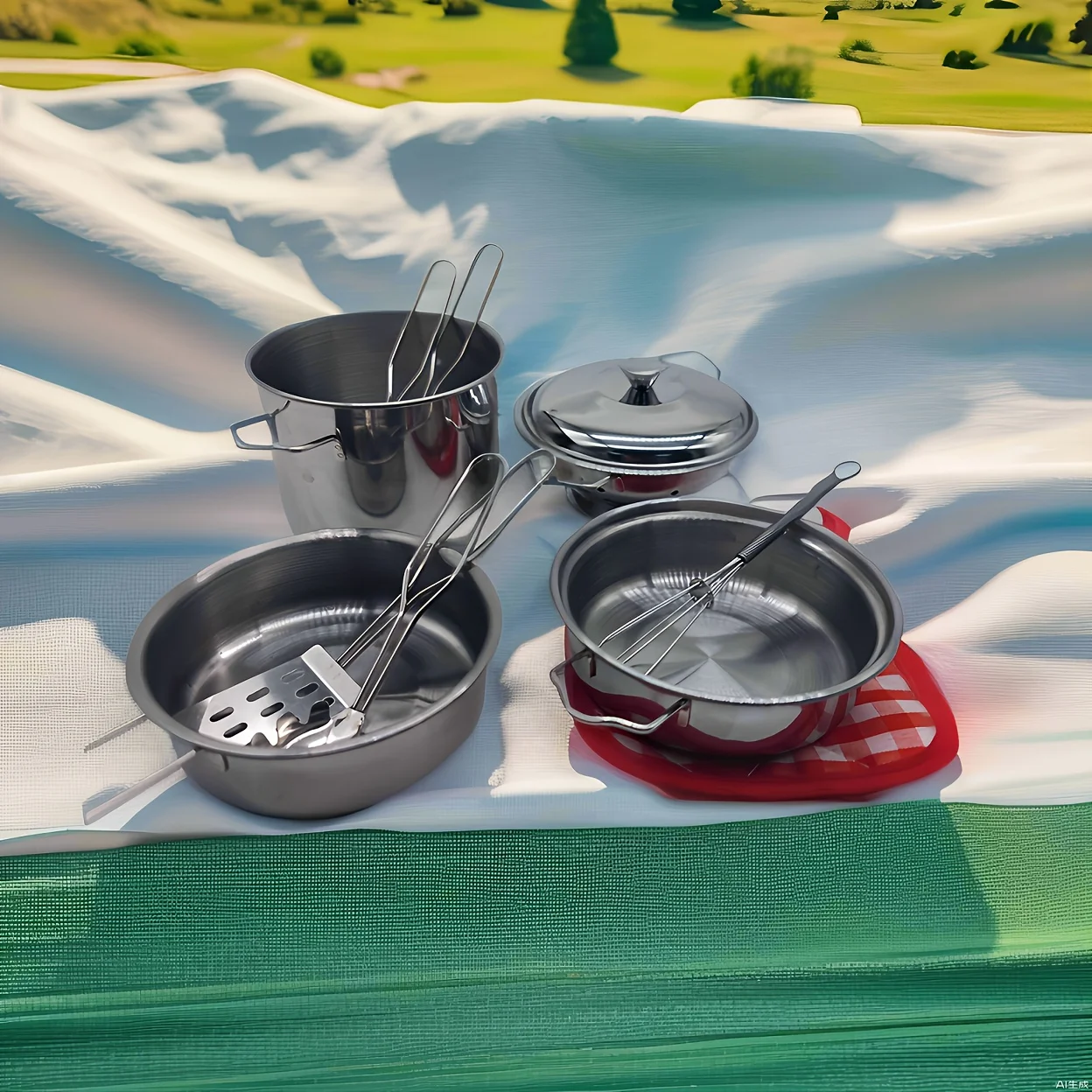 Servies Fantasiespel Mini roestvrijstalen kookspeelset Keukenaccessoires voor kinderen Fantasiespel roestvrijstalen servies