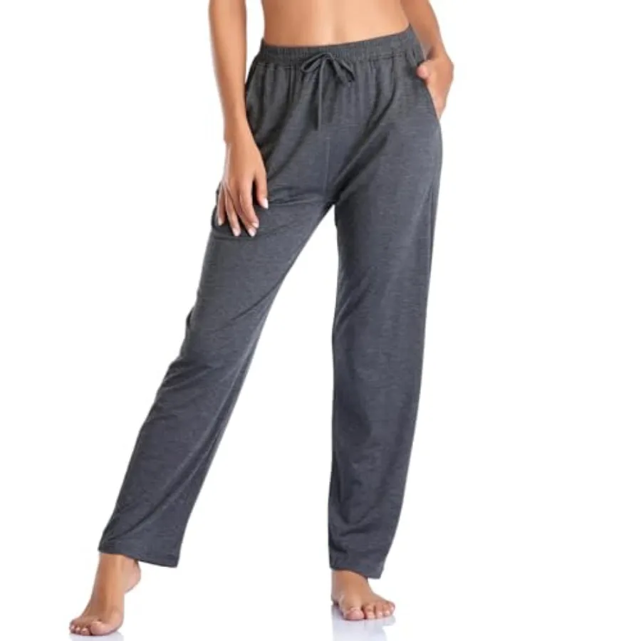 

Envlon Women's Yoga Pants with Pockets Comfy Stretch Loose Wide Leg Casual Pants Breathable Running Workout Lounge Pants