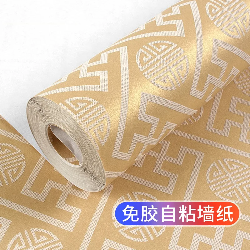 Self Adhesive Wallpaper Chinese Retro Style Classical Zen Study Room Restaurant Temple Fengshui Pattern Wall Paper